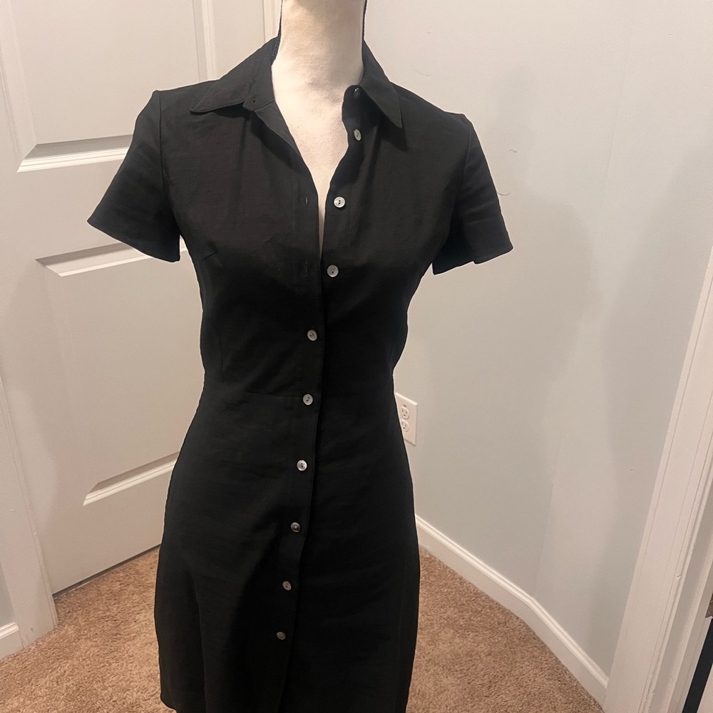 Theory Black Button Front Shirt Dress
Size 2